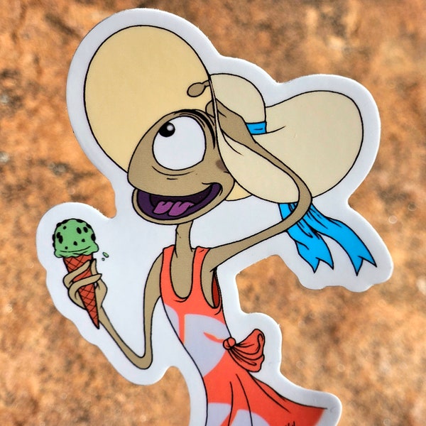 Lilo Stitch Pleakley 3" Vinyl Sticker - Original Art