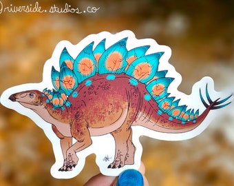 Stegosaurus Vinyl Sticker 3" - Original Dinosaur Paleoart