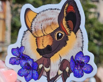 Hoary Bat Vinile Glitter Adesivo 3" Arte Originale Colorado Fiore