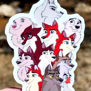 Balto Jenna Family Portrait Vinyl Sticker 3" Original Cartoon Art