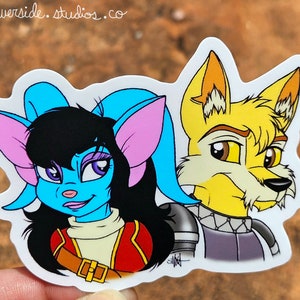 Tor and Roberta Darkest Faerie Neopets Vinyl Sticker 3&quot; Original Cartoon Art Lupe Acara