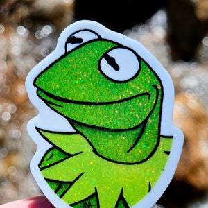 Kermit der Frosch Muppet Vinyl Glitter Aufkleber 2 "Original Cartoon Kunst