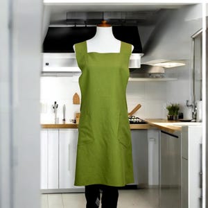 Linen Like Apron, Artisian Crossback Apron, CrissCross Apron, Japanese Style Apron, Garden Apron, Old Fashioned Style Apron, Crossback Apron