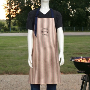 Father&#39;s Day Gift, Grilling King Apron, Barbeque Apron, Griller Apron, Camping Apron, Full BBQ Apron, Barbershop Apron