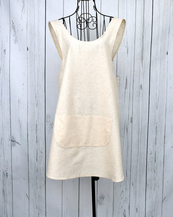 Cotton Cross Back Apron: Japanese Style, No Tie - Etsy Canada