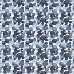 RARE - By The Continuous HALF YARD - Meant To Bee by Clara Jean for Dear Stella Designs, Pattern #DCJ1889 Tonal Blue Bubbles on White