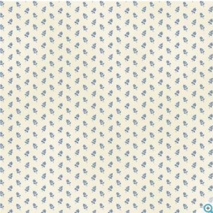 Da The Continuous HALF YARD - Temperance Blues di Evonne Cook di Washington Street per P&B, #00224EB ha tossato piccoli fiori blu su crema