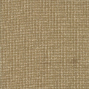Rzadkie - Ciągłe PÓŁ JARDÓW - Boro Cotton Wovens for Moda Fabrics, Wzór nr 12560-25 Kość słoniowa i len Tan Tiny Check, Blender