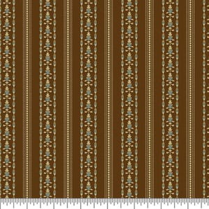 RARE - By The Continuous HALF YARDS - Acorn Harvest by Renee Nanneman of Need’l Love for Andover, #9803-N Chocolate Brown Autumnal Stripe