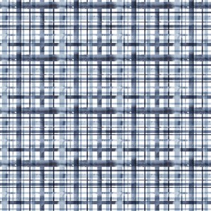 RARE - By The Continuous HALF YARD - Meant To Bee by Clara Jean for Dear Stella Designs, #DCJ1885 Water Plaid in White and Tonal Blue