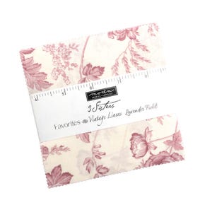 CHARM PACK - Lavender Fields by 3 Sisters for Moda Fabrics, #44361PP Beautiful Florals and Blender, 42 Professionally Cut 5” Squares