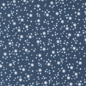 RARE - By The Continuous HALF YARD - Joyful Joyful by Stacy Iest Hsu for Moda Fabrics, Pattern #20807-24 The North Star on Midnight Blue