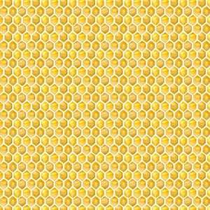 RARE - By The Continuous HALF YARD - Meant To Bee by Clara Jean for Dear Stella Designs, Pattern #DCJ1891 Honeycomb on White