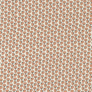 May include: A seamless pattern of orange pumpkins on a white background. The pumpkins are all the same size and shape, and they are arranged in a repeating pattern.