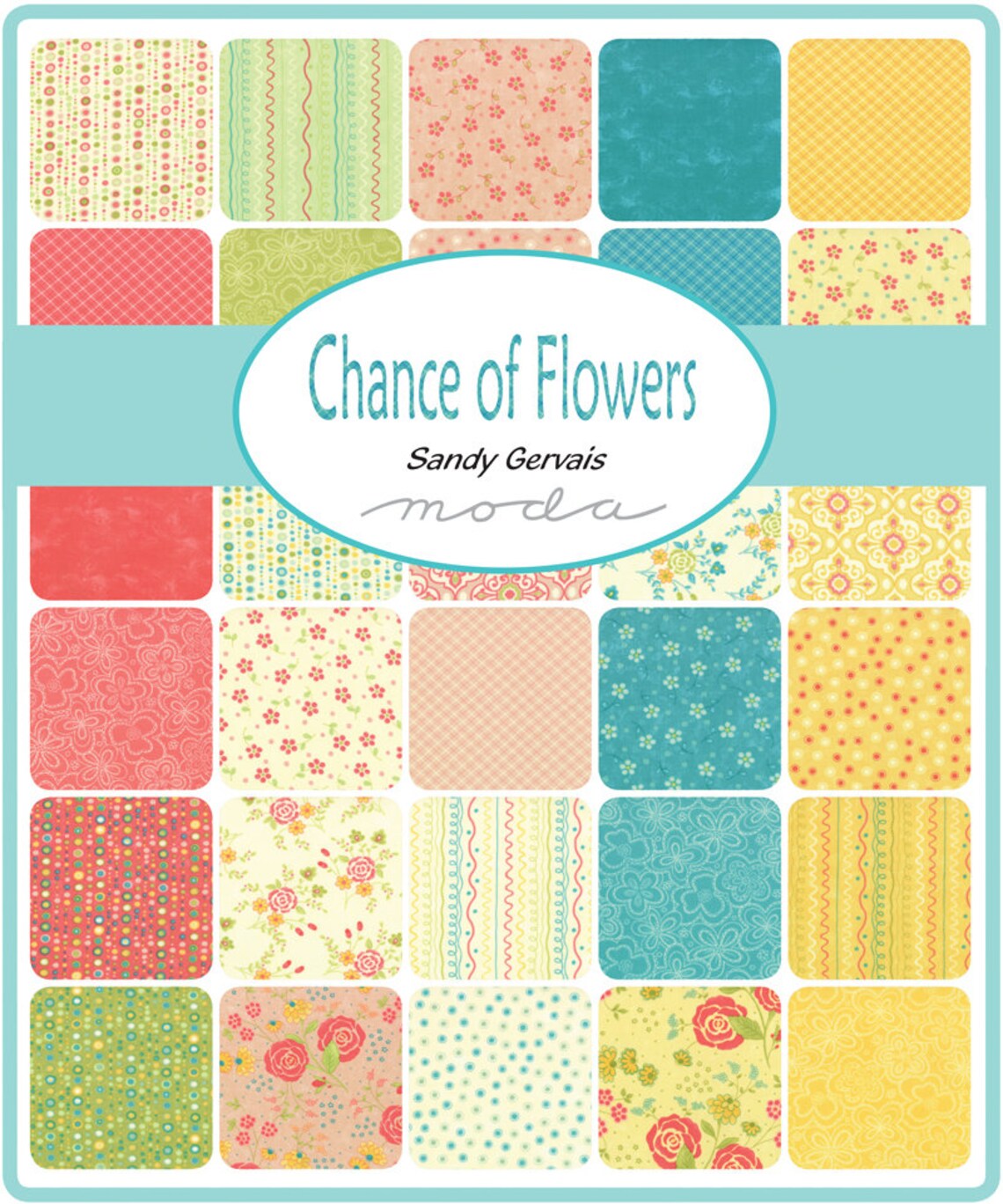 By the Continuous HALF YARD- Chance of Flowers by Sandy Gervais for ...