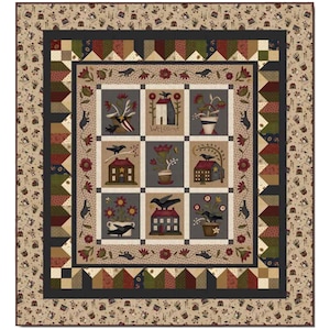 57” X 62” QUILT KIT - Pumpkin Blossoms  by Stacy West of Buttermilk Basin for Henry Glass, Includes Fabric for Quilt Top, Binding, Pattern