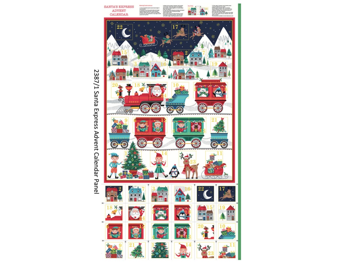 24 X 30 ADVENT CALENDAR KIT Santa Express Advent Calendar by Makower Uk
