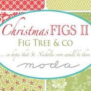 RARE - by the Continuous HALF Yard - Christmas Figs II by Fig Tree & Co ...