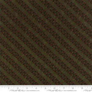 RARE - By The Continuous HALF YARD - Harvest Hill by Kansas Troubles for Moda, #9553-15 Flowering Vine on Green, Red Floral Diagonal Stripes