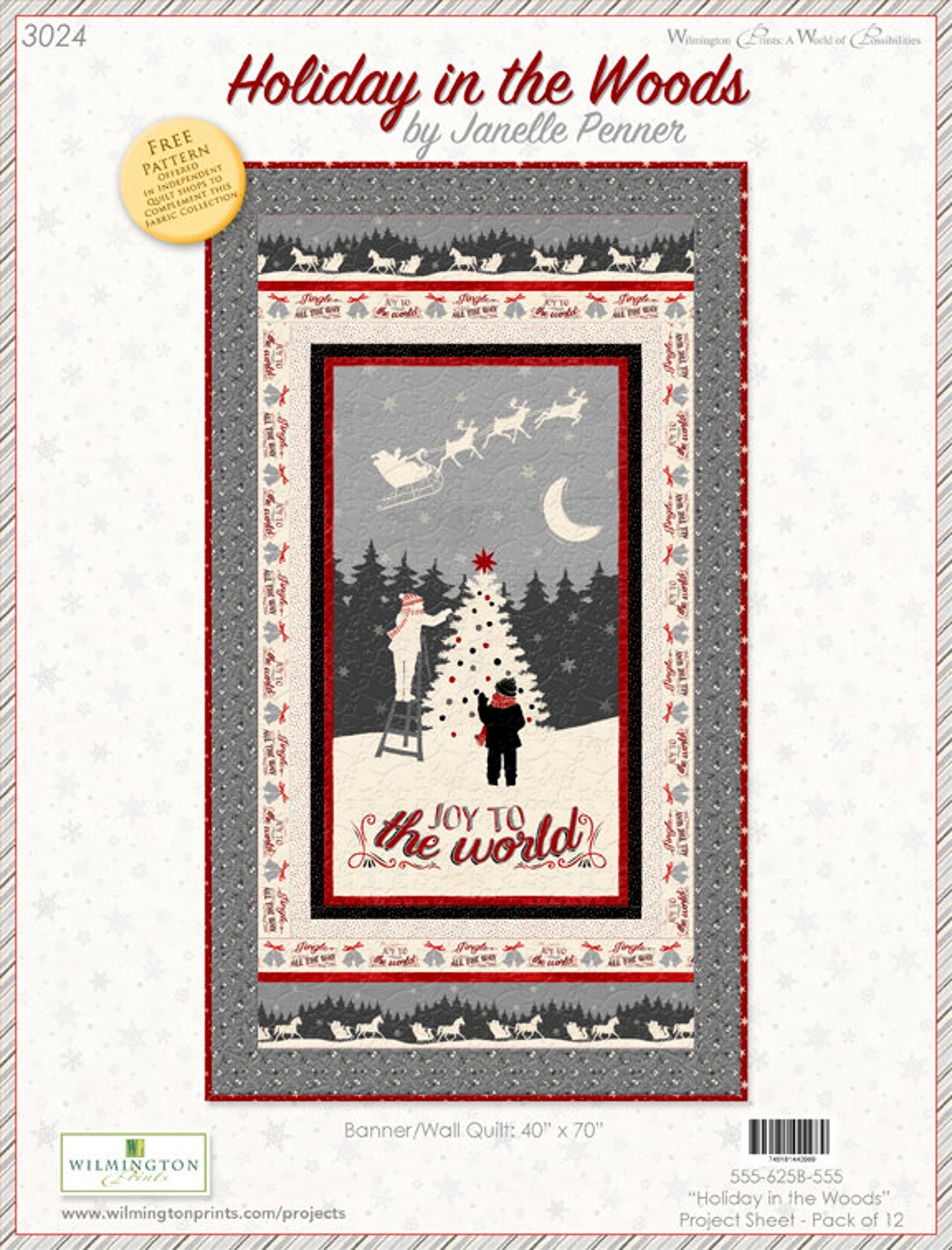 RARE 24 X 44 Panel Holiday in the Woods by Janelle Etsy