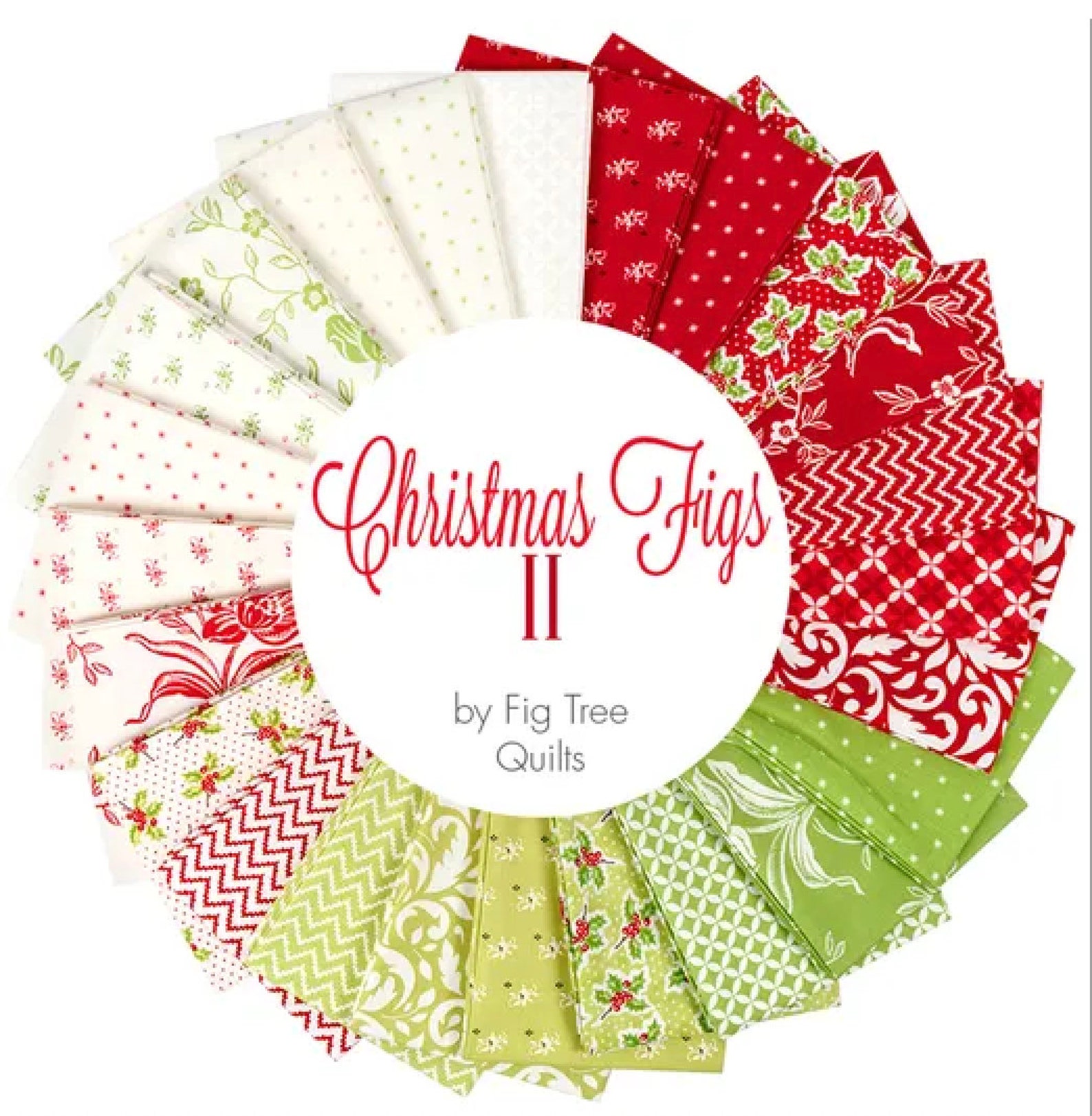RARE - by the Continuous HALF Yard - Christmas Figs II by Fig Tree & Co ...