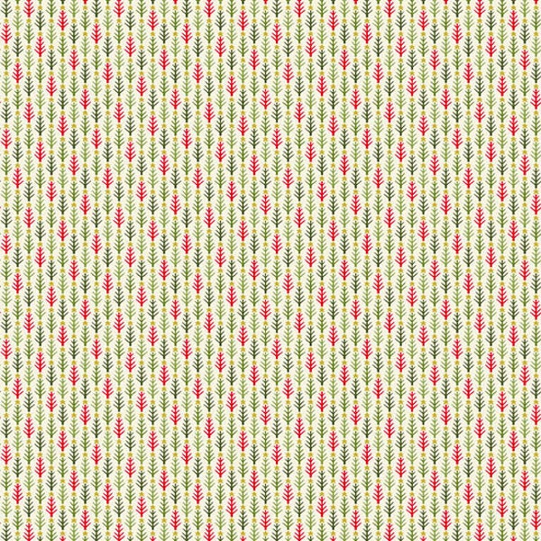 By The HALF YARD - Mistletoe for Andover Fabrics, Pattern #9105-MLR Winterscape, Tonal Green and Read Tress with Metallic Gold Stars