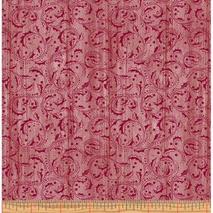 Rare - 16&quot; REMNANT - Festive Chickadees by Jackie Robinson for Benartex, #4212-15 Holly and Berries Scroll on Washed Red