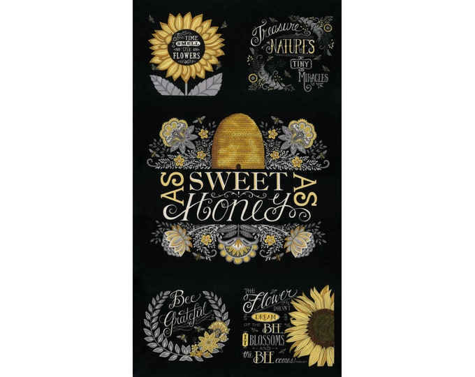 RARE - 24” X 44” PANEL - Bee Grateful by Deb Strain for Moda Fabrics ...