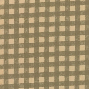 RZADKIE - The Continuous HALF YARD - Fern Hill autorstwa Jana Patka dla Moda Fabrics, wzór nr 2188-14 Kremowobrązowy i zielony obrus w kratkę