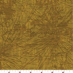 RARE - By The Continuous HALF YARDS - Natural Beauty by Maria Kalinowski for Benartex, #8660-M33 Silhouette Burst Metallic Gold Accents
