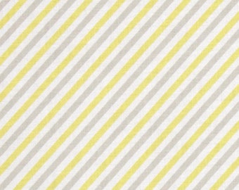 By The Continuous HALF YARD - Oh Boy! FLANNEL by Lori Whitlock for Riley Blake #F3304 Yellow and Taupe Diagonal Stripes on Creamy White