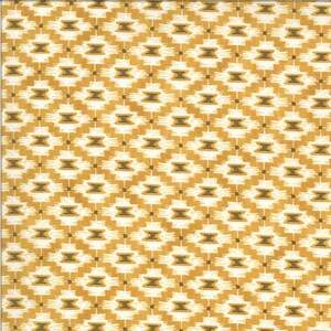 May include: A repeating pattern of diamond shapes in shades of gold, white, and brown. The design features a geometric motif with a textured, brushstroke-like appearance, creating a visually interesting textile pattern. The overall aesthetic is reminiscent of tribal designs.