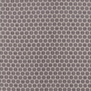 以下が含まれることがあります： ベージュの背景に、黒色の円が繰り返しパターンで配置され、円の中には0から9までの数字が書かれています。各円は、テクスチャ加工が施され、エンボス加工が施されています。