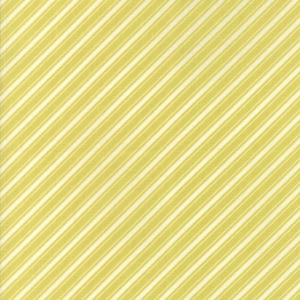Op de afbeelding: Een gele en witte gestreepte stof met een diagonaal patroon.