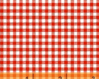 By The Continuous HALF YARD - Windham Basics Brights and Pastels, Pattern #29401-6 Christmas Red 1/8” Gingham, White and Red Checked Pattern