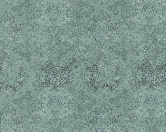 May include: A seamless pattern with a teal background and a scattered pattern of small black and white dots.