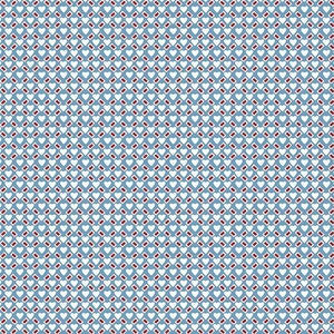 RARE - 28" REMNANT - Cartas de amor de Lindsay Wilkes para Riley Blake, Pattern #C8865 Blue Ditzy, 1/8" White Hearts, Red Rectangles