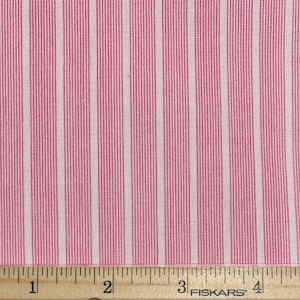 By The HALF YARD - Modern Country by Mary Elizabeth Kinch For Windham Fabrics, Pattern #40726-1 Pink Pin Stripes and White Stripes, 1800’s