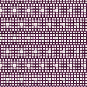 May include: A repeating pattern of white squares on a deep purple background. The squares are arranged in a grid, creating a textured effect. The design is simple and geometric, suitable for various applications.