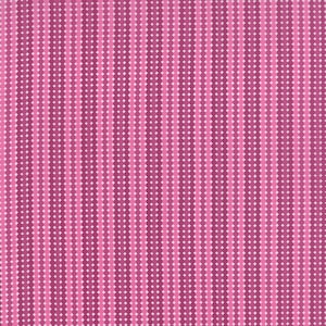 RARE - 7&quot; REMNANT - Meadowbloom by April Rosenthal  for Moda, #24024-12 Petunia, Tonal Purple 1/8” Beaded Stripes on White