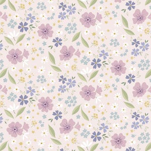 RARE - 22&quot; REMNANT - Floral Song by Cassandra Connolly for Lewis and Irene, #CC32.1 Floral Art one Light Pink, Meadow Sweet