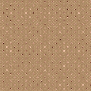 RARE - By The Continuous HALF YARDS - Blessed Beyond Measure by Buttermilk Basin for Riley Blake, #C9925 Cream Puzzle, Red Dots on Tan