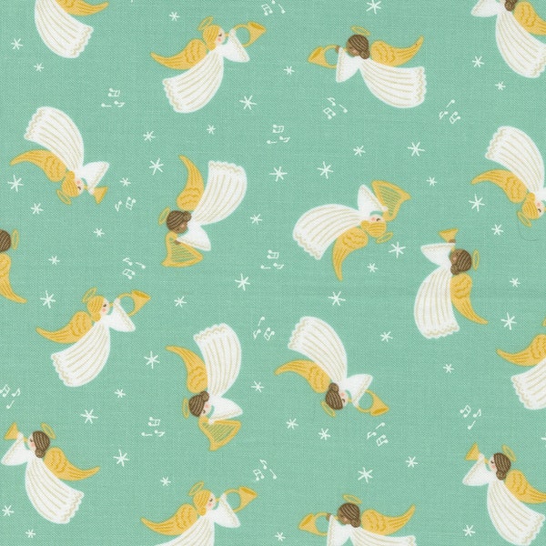 RARE - By The Continuous HALF YARDS - Joyful Joyful by Stacy Iest Hsu for Moda Fabrics, Pattern #20803-18 Hark The Angels on Sky Blue