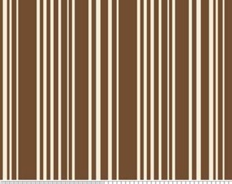 Par The Continuous HALF YARD - Indian Summer par Zoe Pearns Designs for Riley Blake, Pattern #C2613, Brown and Creamy White Stripes