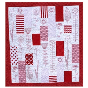 44” X 48” QUILT KIT - Madeline by Meags and Me in Beautiful Reds and Whites, Includes Fabric for Quilt Top, Binding and Pattern