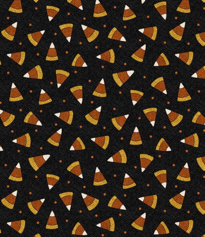 Moda Halloween Fabric Pumpkin Party Deb Strain Candy Corn Stripe Black //Yd
