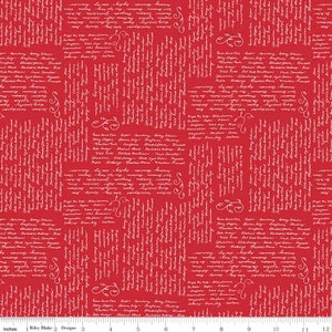 May include: Red fabric with a white repeating pattern of handwritten text. The text includes words like "Columbine", "Elderberry", "Black Eyed Susan", "Dayswood", "Bang Shipper", "Sandy", "Seating", "Oriflamed", "Sepe", "Kong", "t", "Sunny", "Crisinde", "dogodity", "show", "Sugsmas", "1st", "Food", "Rock", "how", "to", "hack", "clamatio", "west", "yo", "Sean", "Beans", "By", "Jedin", "e", "thus", "A", "C", "as", "Bes", "bang", "P", "Columbine", "Elderbung", "lock", "Eyed", "Saen", "Sound", "Columbine", "Elderberry", "dock", "Eyed", "Susen", "Das", "Columbine", "Elderberry", "Block", "Eyed", "Se", "Columbine", "Elderbung", "Black", "Eyed", "Jose", "Dogand", "Being", "Shipper", "Sandy", "Columbine", "Elderbung", "and", "a", "ruler", "with", "inches", "marked", "on", "it."