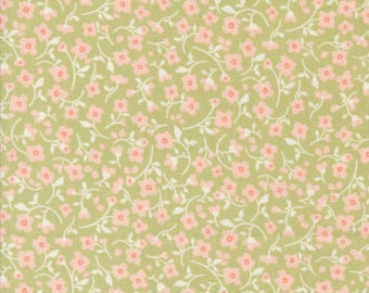 RAR - Von The Kontinuierliche HALB Yards - Zierliche Wiese, Heather Briggs, My Sew Quilty Life, Moda # 31744-20 Tossed Pink Floral auf Birnengrün