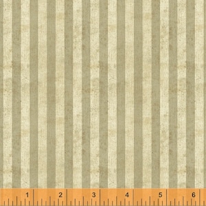 ZELDZAAM - Door The Continuous HALF YARD - Wereldkaarten van Sue Schlaback voor Windham, Pattern #40029-2 Stripe in Perkament, Cream en Tan Stripes