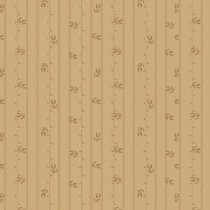 RARE - By The Continuous HALF YARD - Linen Closet by Janet Rae Nesbitt of One Sister Designs for Henry Glass, #8572-33 Beige Floral Stripe